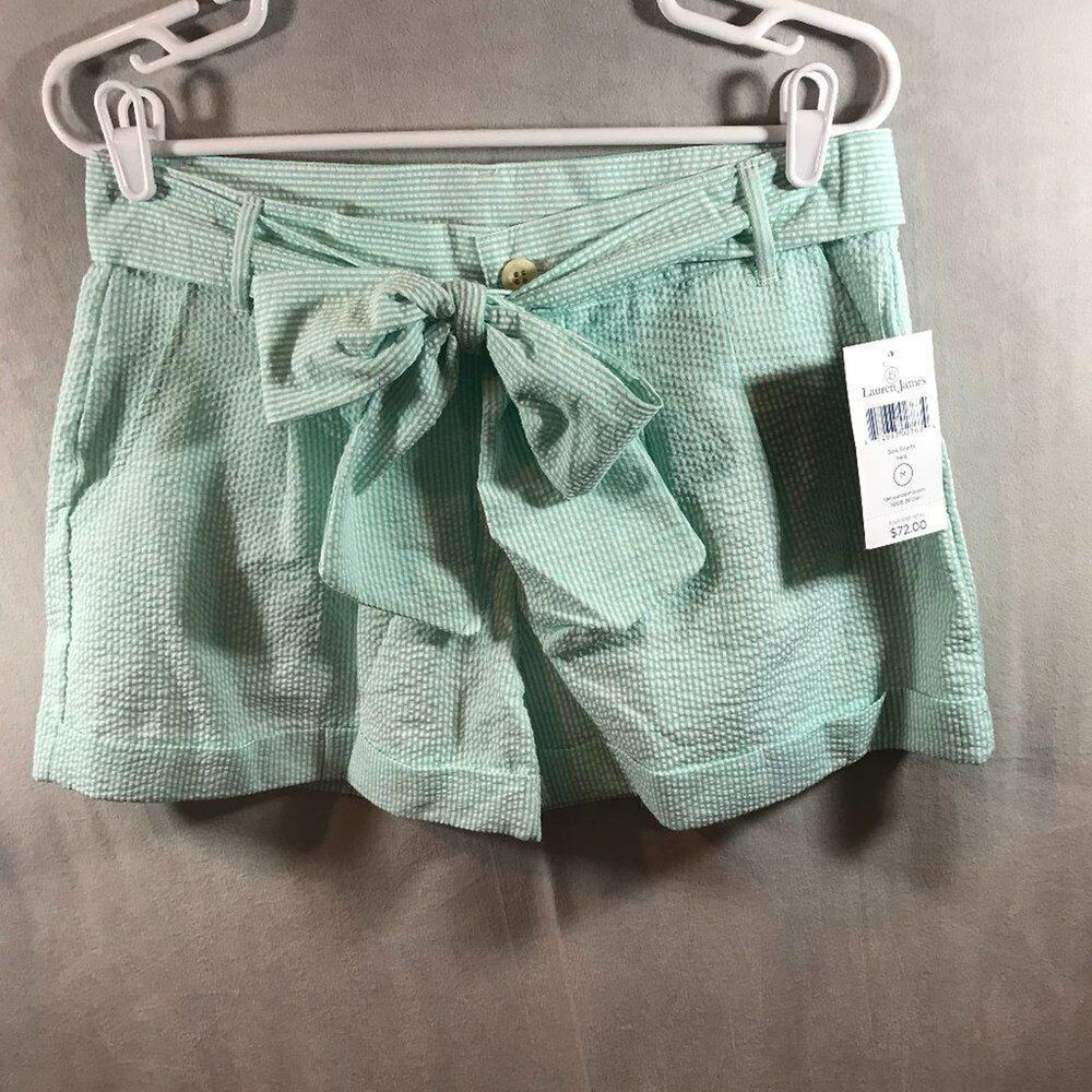 Lauren James Bow Shorts Mint Size Medium - Picture 2 of 6